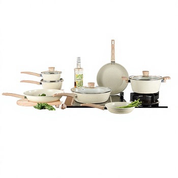 12 piece carbon steel cookware set with marble coating