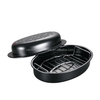 Medium size carbon steel oval fish roaster