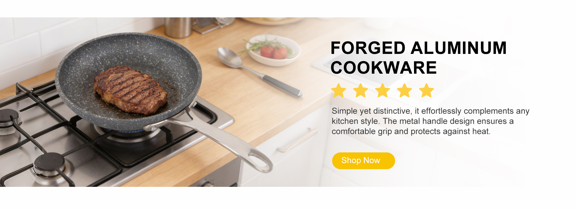 Forged aluminum cookware series with granite coating