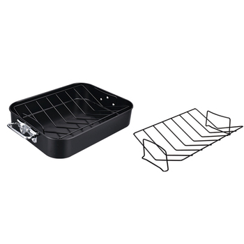 Carbon steel wire rack roasting pan