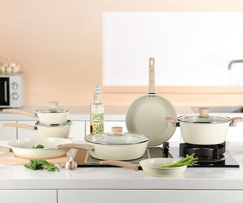 30cm carbon steel nonstick saute pan with glass cover