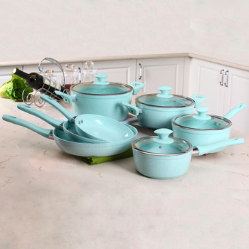 24cm granite saute pan with glass lid